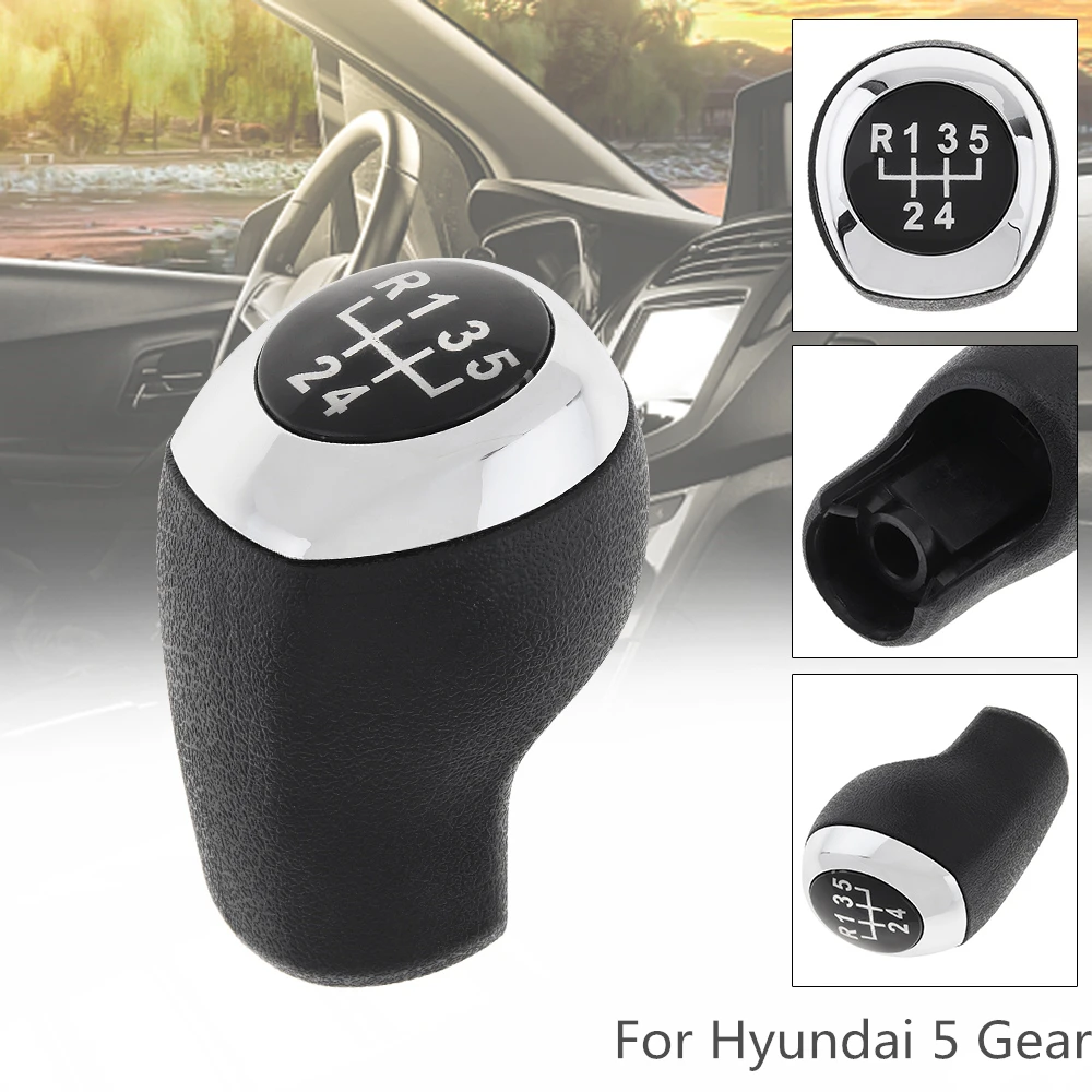 

5 Speed ABS Plastic Chrome Car Manual Gear Shift Handball Knob Replacement fit for Hyundai Accent Solaris 2011-2014