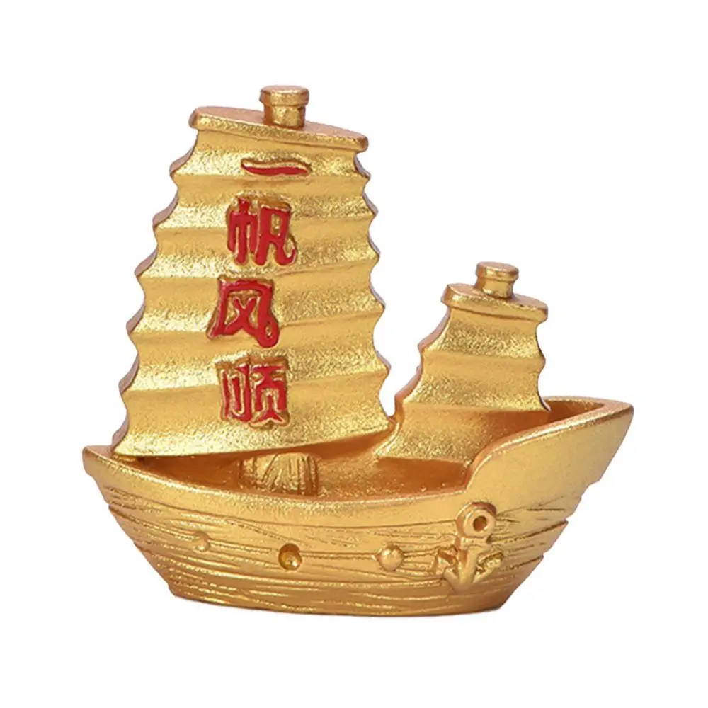 

40%HOTMini Resin Fortune Tree Chinese Golden Ingot Home Office Desk Landscape Ornament