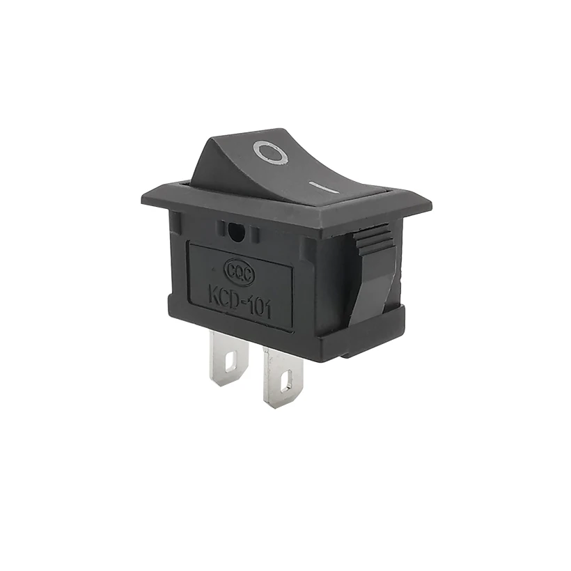5 шт./лот 2-контактный переключатель черного корабля KCD-101 6A 250V 10A 125V AC Power лодка