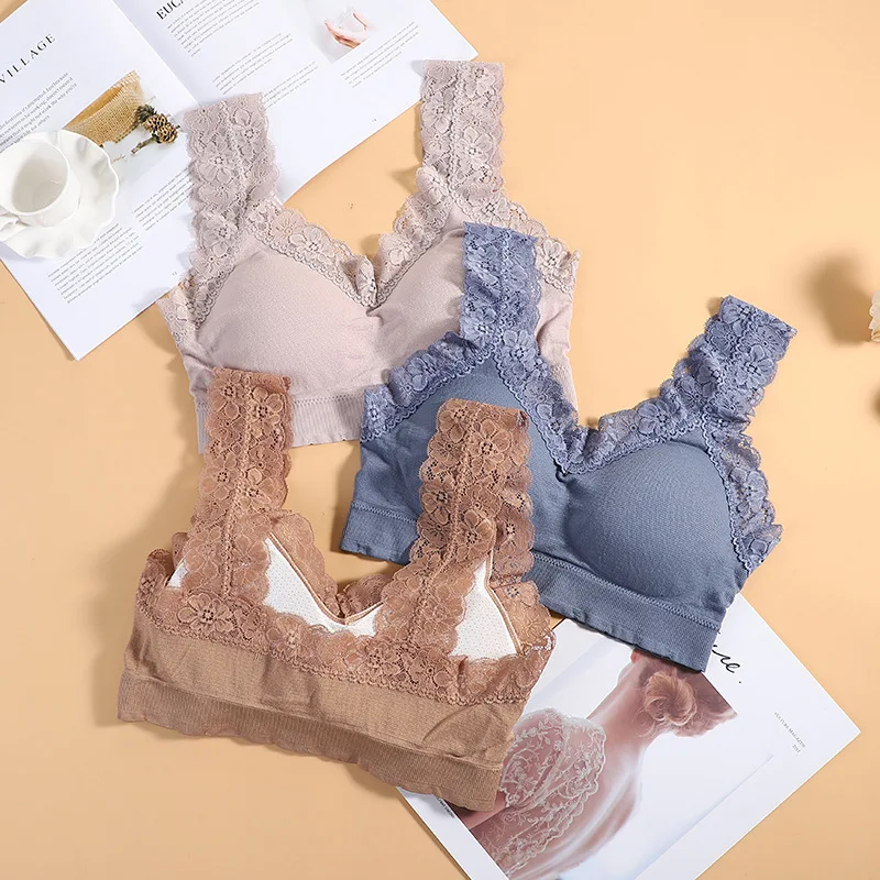 Модный женский дышащий бюстгальтер с эффектом пуш-ап. Кружевной бесшовный