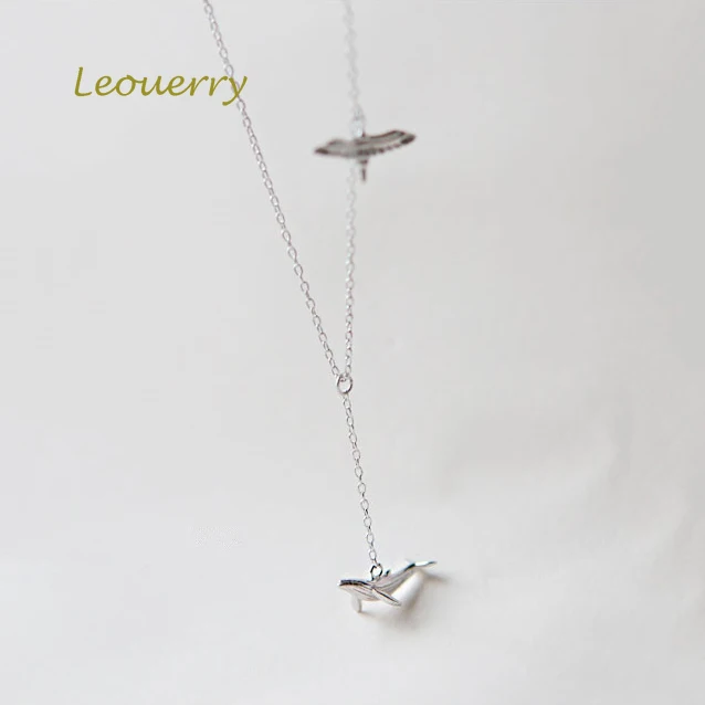 Leouerry минималистичный кулон в виде птицы с Китом из стерлингового серебра 925 пробы