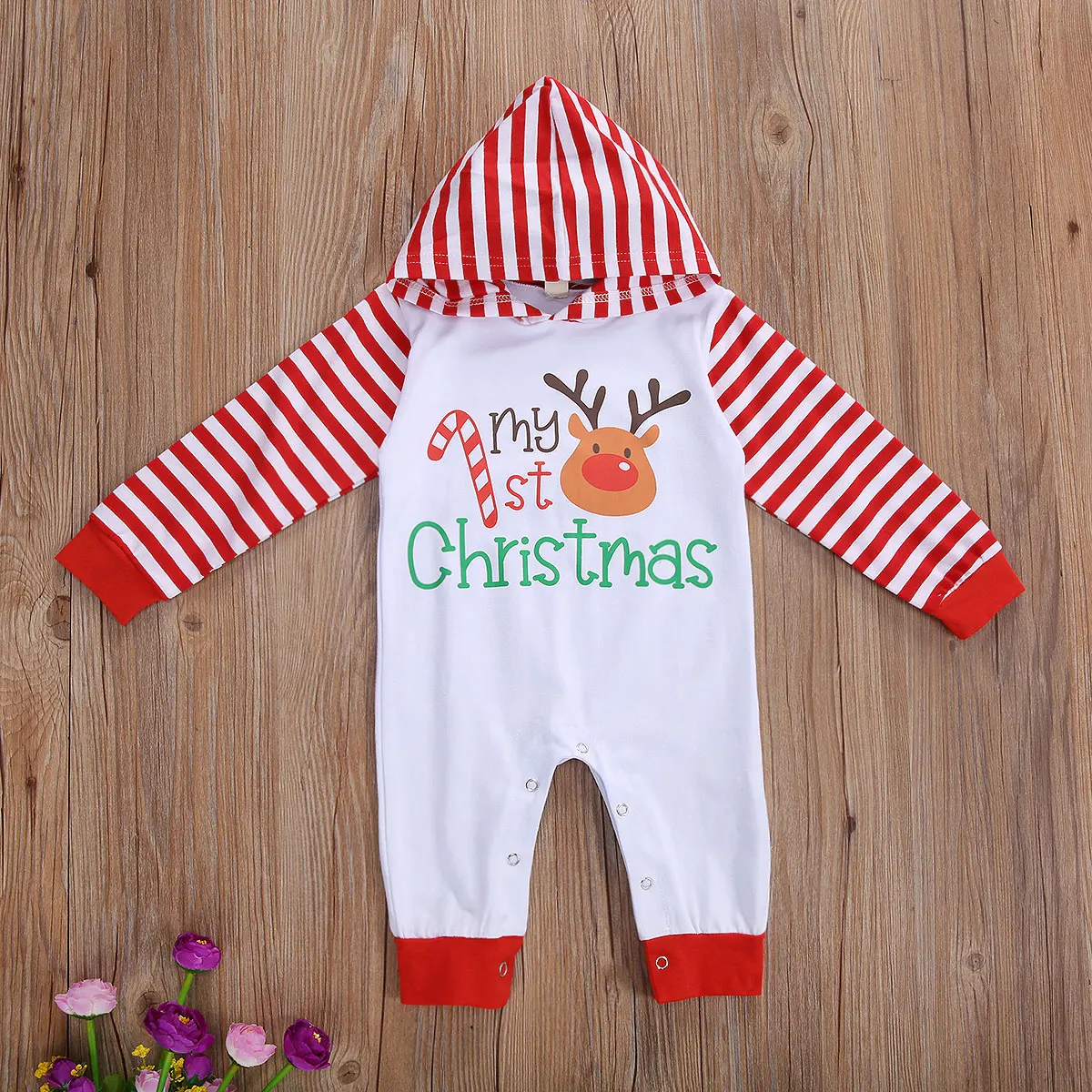 Детский комбинезон с капюшоном на Рождество/День благодарения длинными рукавами