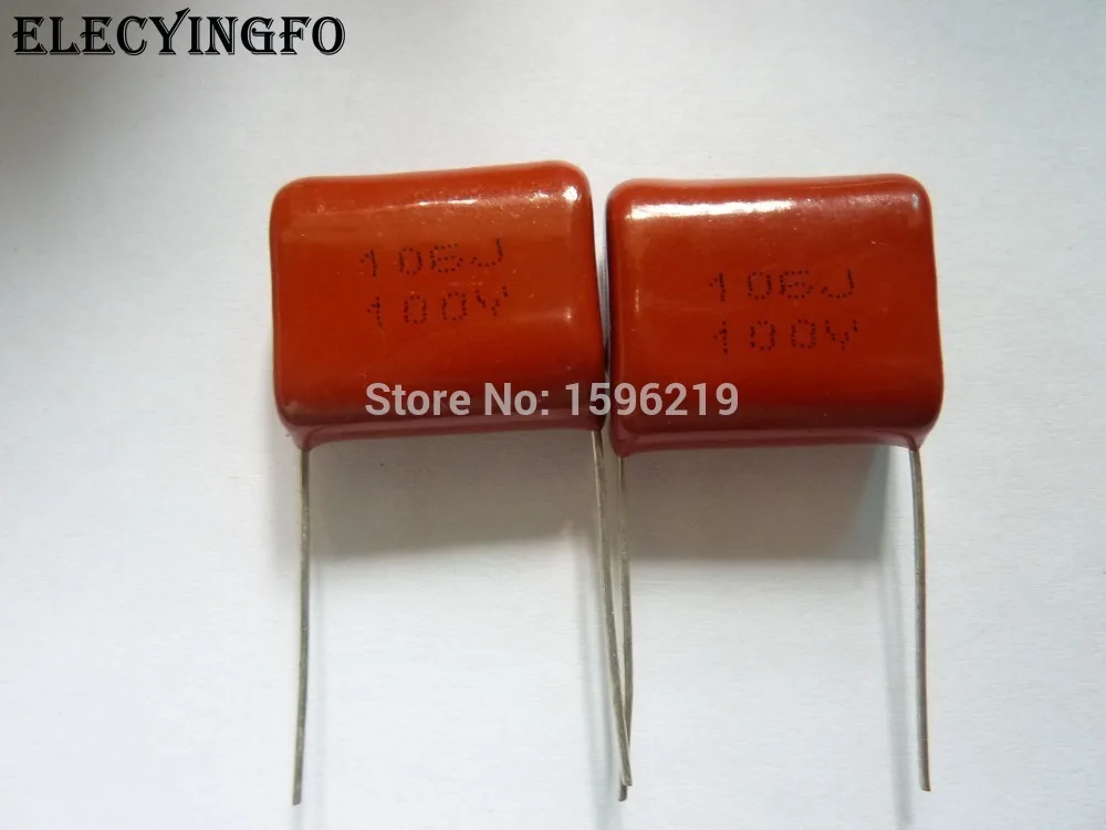 

20pcs CBB capacitor 106 100V 106J 10uF P22 CL21 Metallized Polypropylene Film Capacitor