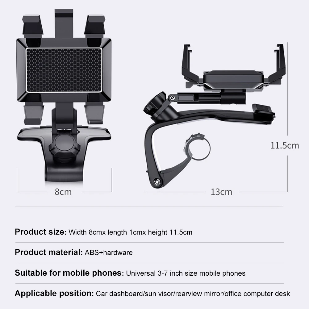 

360 Car Phone Mount Rotation Phone Holder Dashboard Clip Stand Support Gps Navigation Bracket For Car Phone Holder Accessories