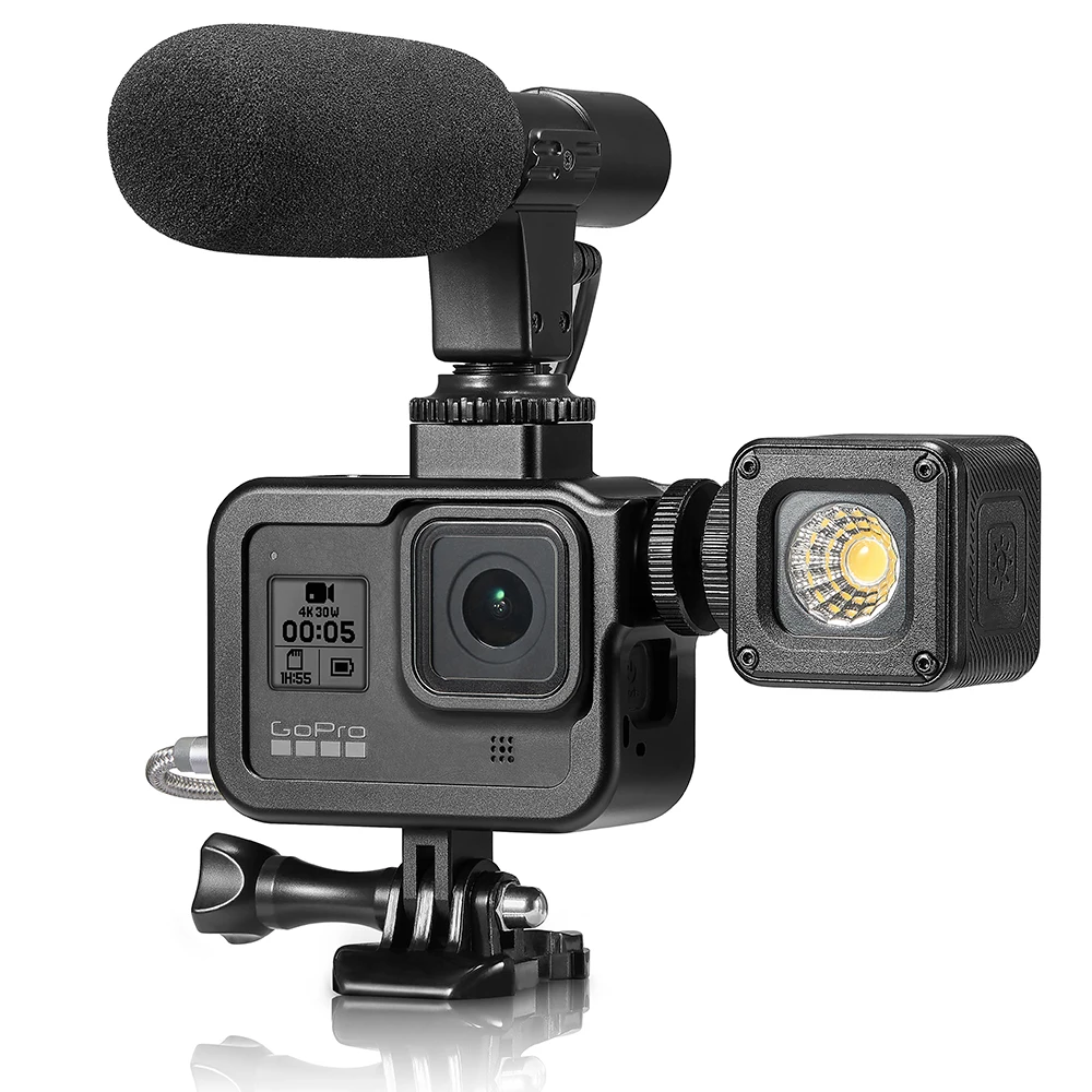 Алюминиевый сплав рамка крепление для GoPro Hero 8, корпус защитный чехол Аксессуары для Go Pro Hero 8 с разъемом
