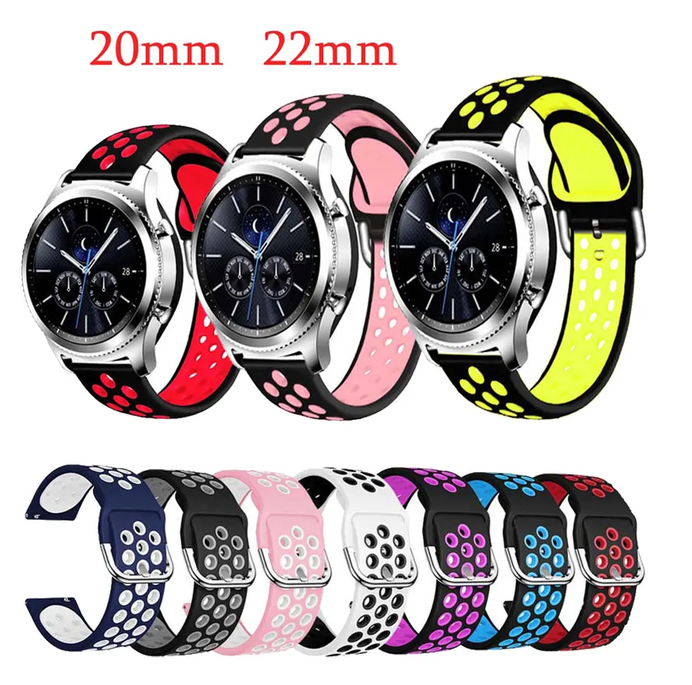 Ремешок силиконовый для Samsung Galaxy Watch 42 мм/Garmin Vivoactive 3/Vivoactive 4 4S/Forerunner 645 20 22