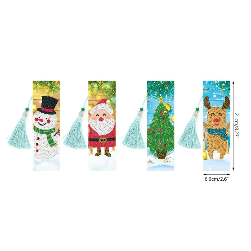 

5D DIY Round Diamond Painting Bookmark Tassel Leather Book Markers Embroidery Cross Stitch