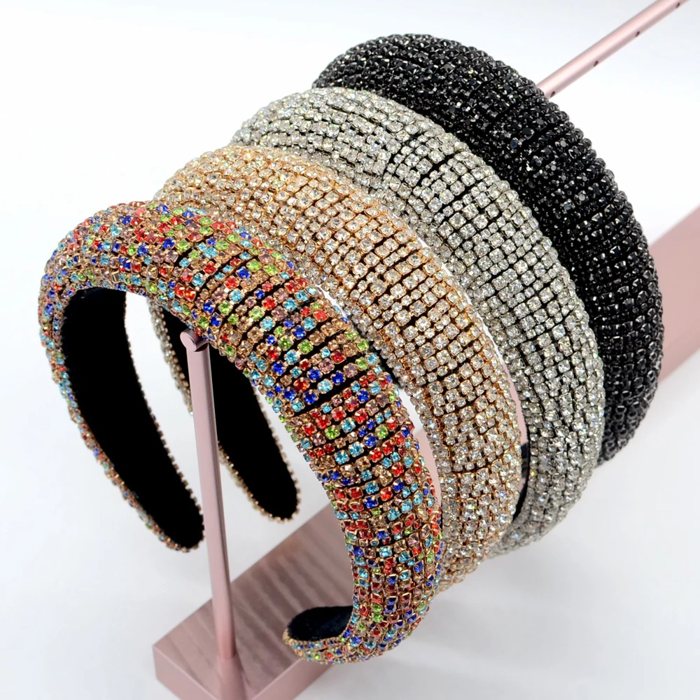 

Womens Baroque Headband High-grade Hairband Colorful Rhinestone Headwrap Hair Band Hoop Headwear Diamond Hair Bands Accessories