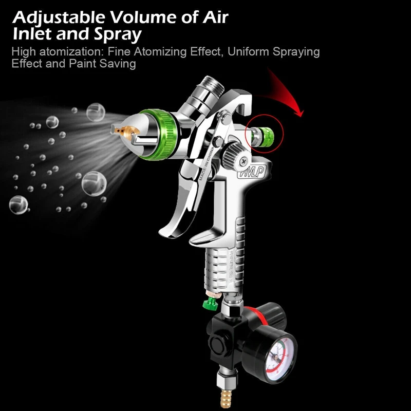 

2.5Mm HVLP Gravity Feed SPRAY Tool Kit W/Regulator Auto Paint Metal Flake