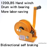 1200 lbs self locking winch two way brake hand hoist hand crane two way automatic brake with bearing drum