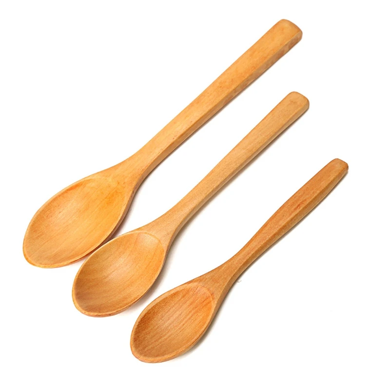 

1Pcs Small Mini Wooden Spoons For Kids Honey Kitchen Using Condiment Spoon Simple Spoon Gift Kitchen Tools Tableware