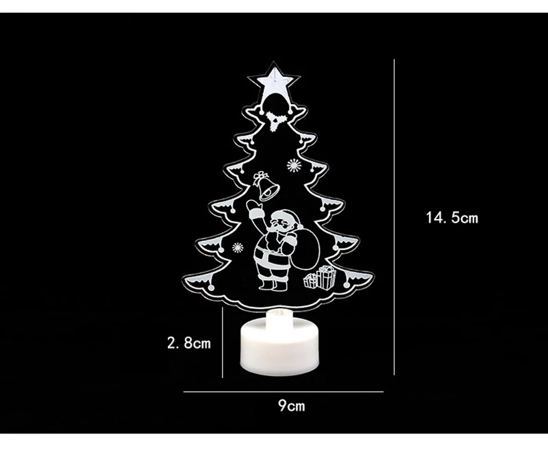 D Рождественская елка Санта светодиодный Ночной светильник 7 цветов для сна