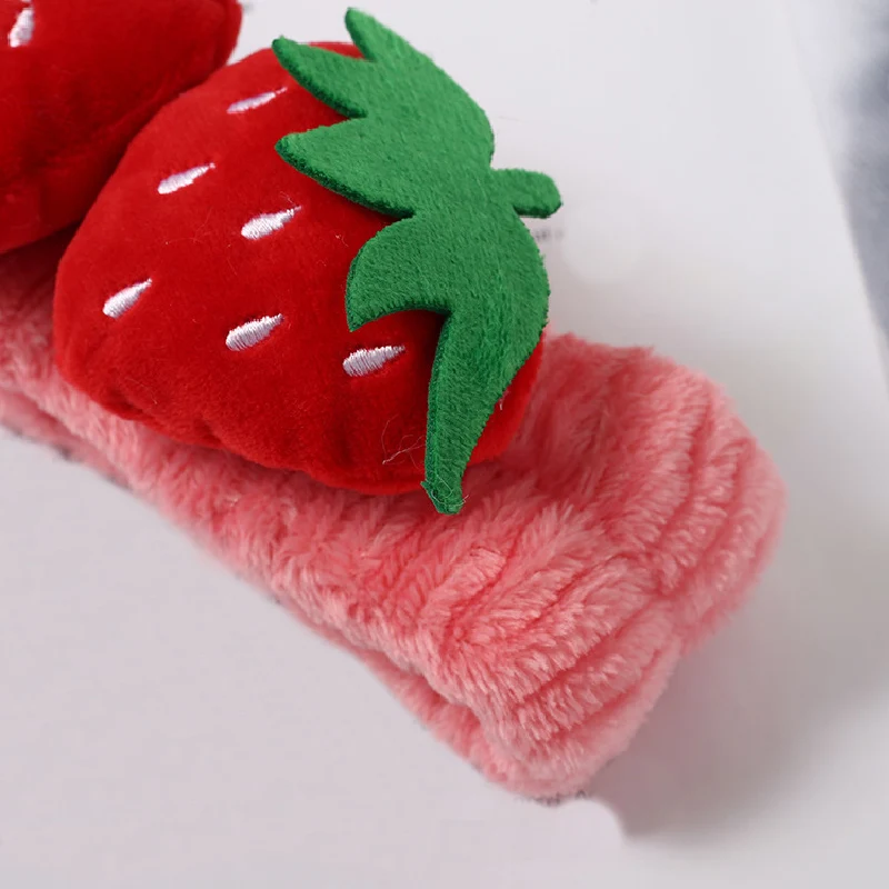 3D Клубничная повязка на голову с фруктами мягкая бархатная моющаяся лента для