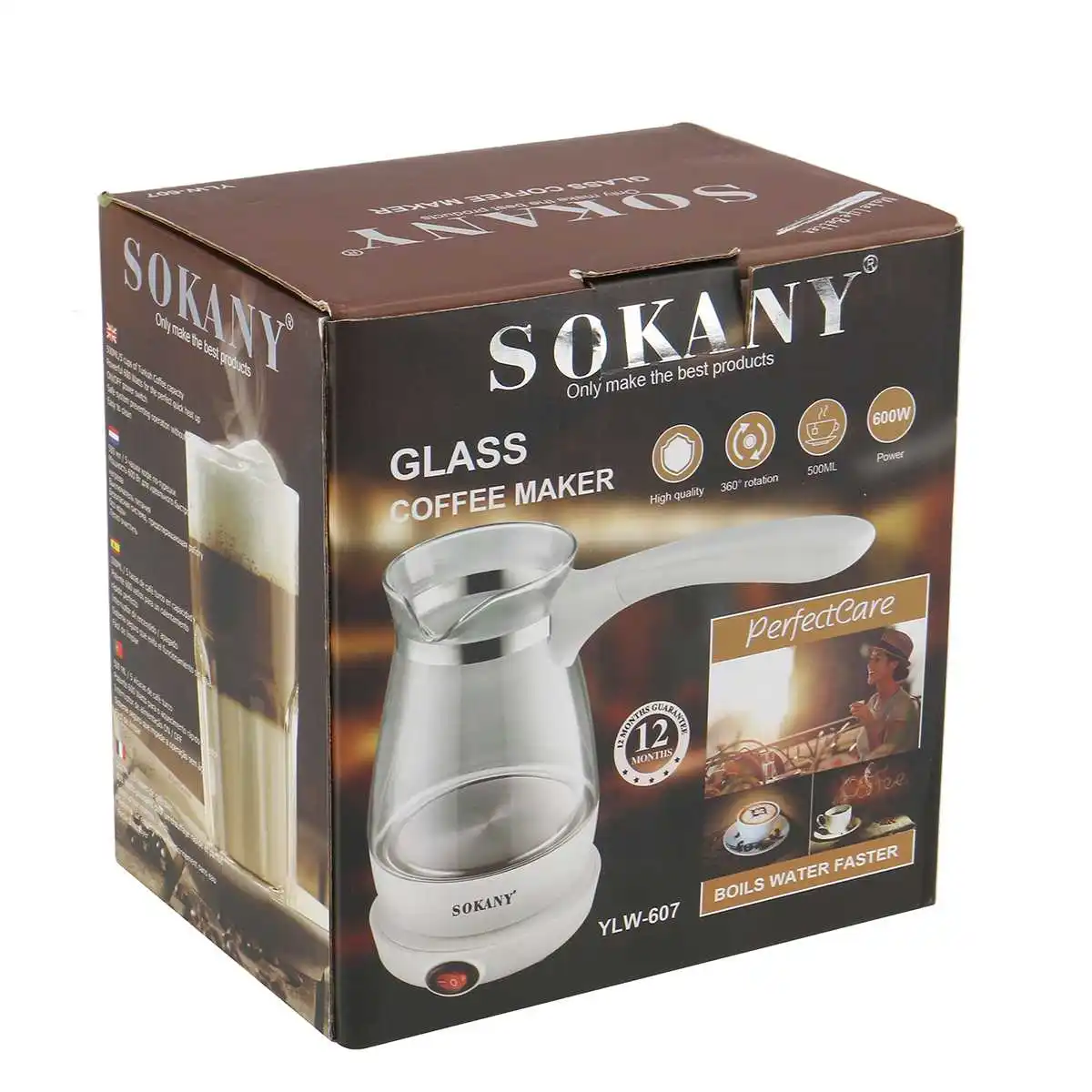 

500ml Coffee Maker 600W 220V Turkish Greek Electric Coffee Machine Pot Boiled Tea Milk Kettle One Button Portable Coffee Pot