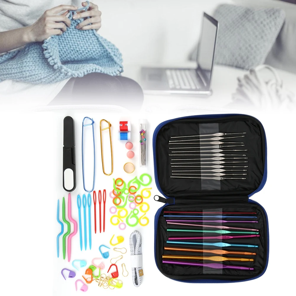 100 шт. набор алюминиевых крючков для вязания|Швейные инструменты и аксессуары| |