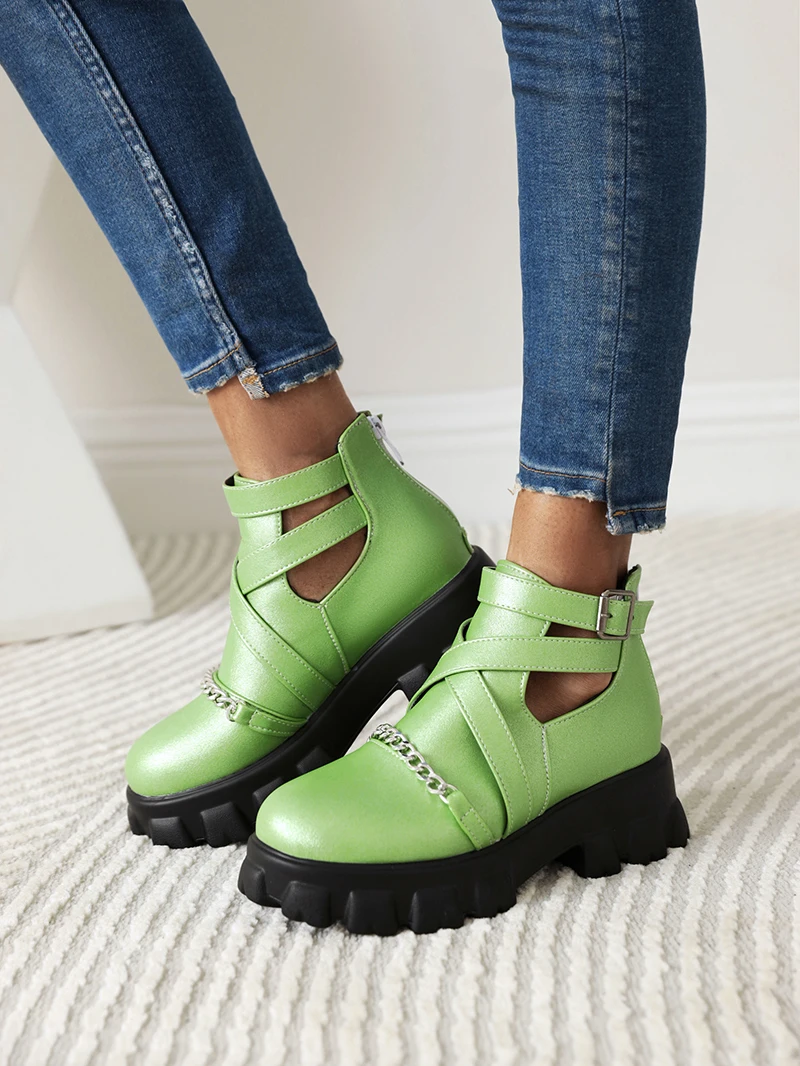 Женские короткие ботинки из лакированной кожи розово-красные блестящие