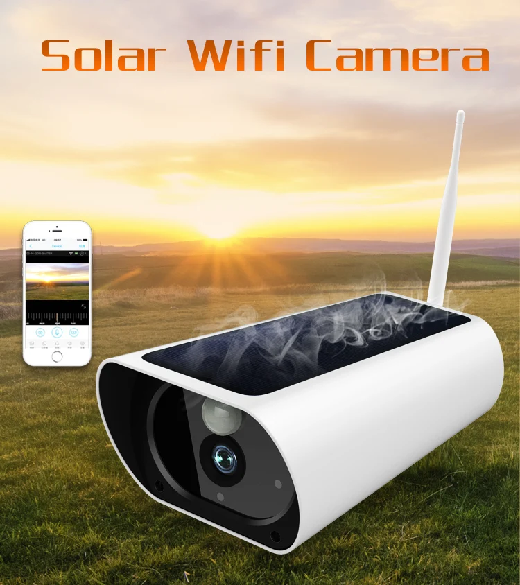 Камера видеонаблюдения 1080P HD Wi-Fi водонепроницаемая на солнечной энергии