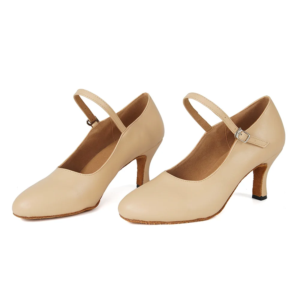 HROYL Women's Latin Dance Shoes Ballroom Dancing Shoes For Girls Simple Design Salsa Dancing Shoes 2 Colors High Quality PU