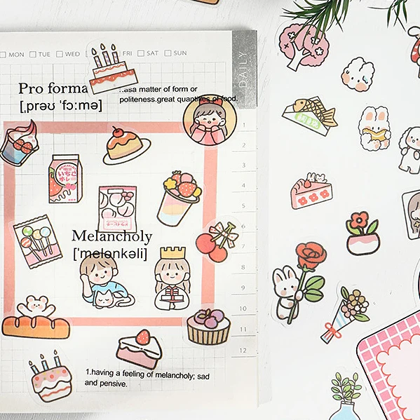 

100sheets/set Sticker Set Diy Cute Stickers Ins Style Scrapbooking School Suppliers Stationery Art Supplies