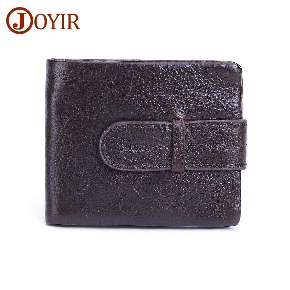 

JOYIR Designer Genuine Leather Men's Wallets RFID Vintage Purse With Credit Card Holder Male Wallet Pocket Male Money Bag