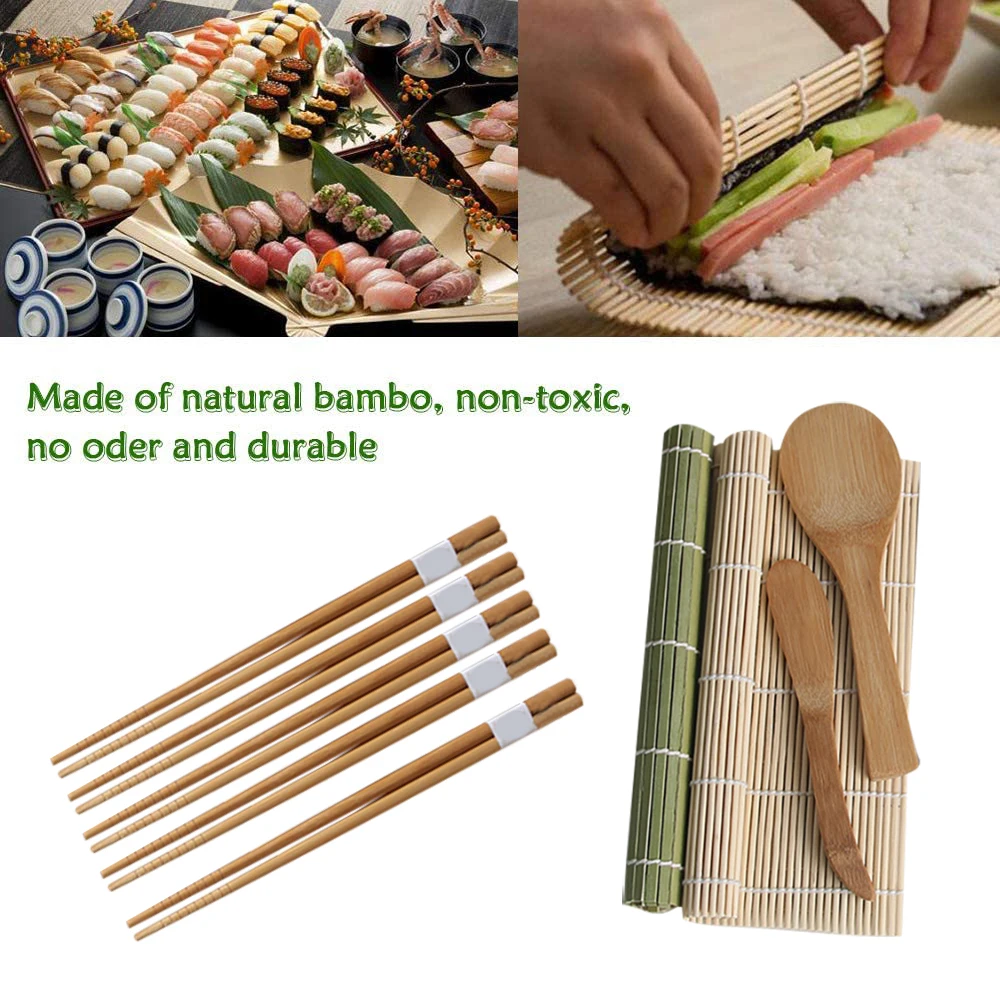 

Paddles Tools Mold Sushi Maker Kits Rice Roll Sushi Set Bamboo Mats Rice Bamboo Sushi Mat Kitchen DIY Accessorie