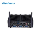 QOTOM промышленный компьютер без вентилятора Q430P Q450P Core i3 i5 AES-NI 4 COM GPIO WIFI 3G 4G для домаофисабанка POS киоск ПК