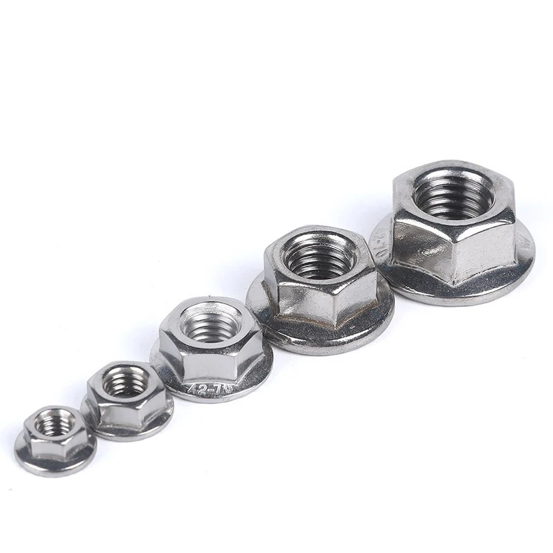 Гайка с левой резьбой шестигранная Фланцевая гайка из нержавеющей стали M4 M5 M6 M8 M10