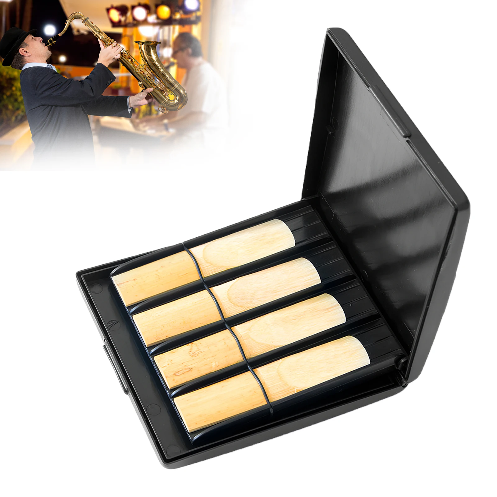 

8 Slots Storage Box Portable ABS Saxophone Reed Case For Performance Travel Saxophone Clarinet Reeds Storage Box Accessories
