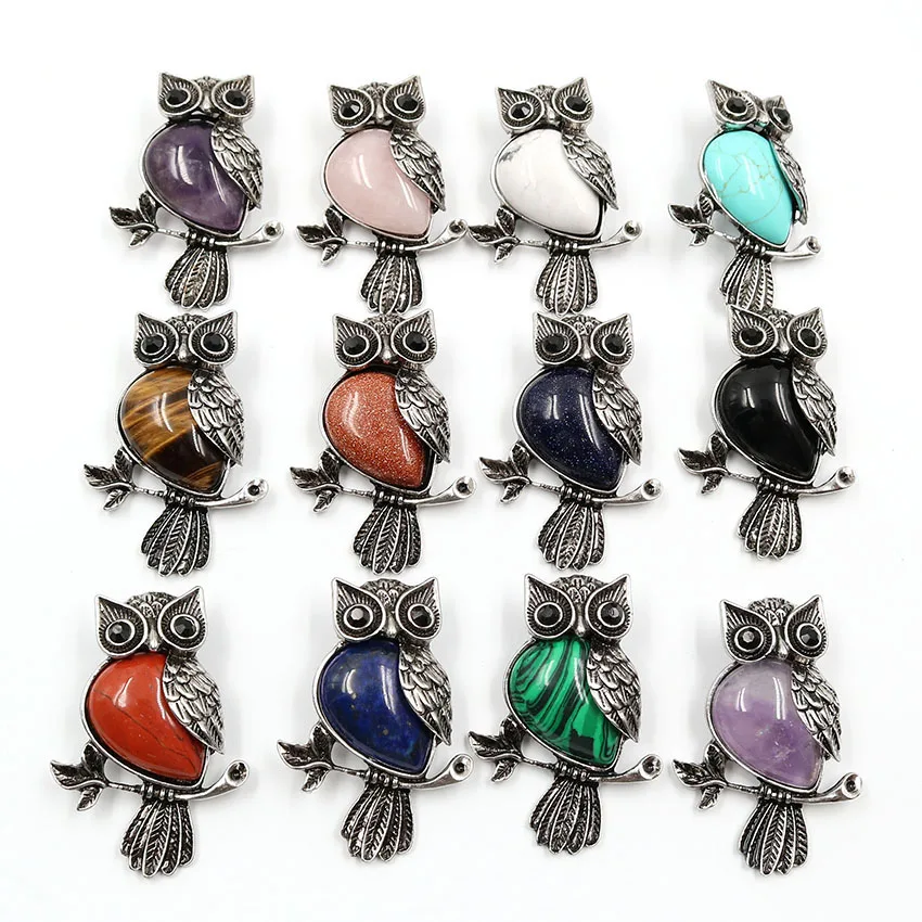 Подвеска с чёрным агатом в виде совы