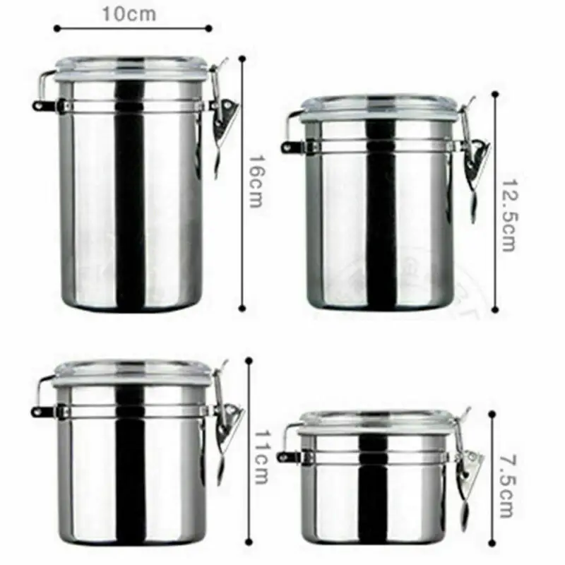 Герметичный контейнер из нержавеющей стали для кофе муки сахара чая герметичное