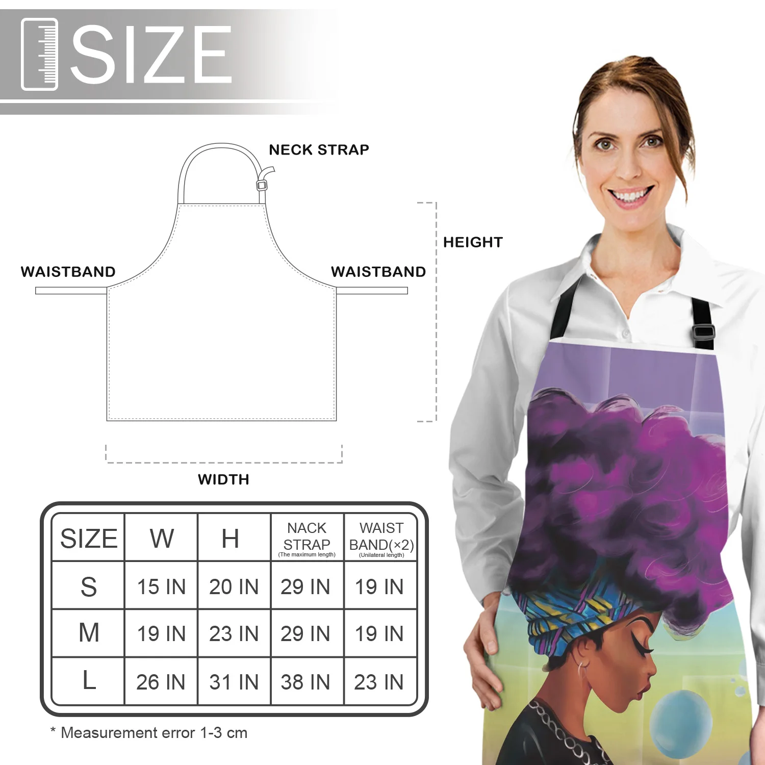 

African Women Aprons Adjustable Canvas Female Unisex Apron Baking Barbecue Bib
