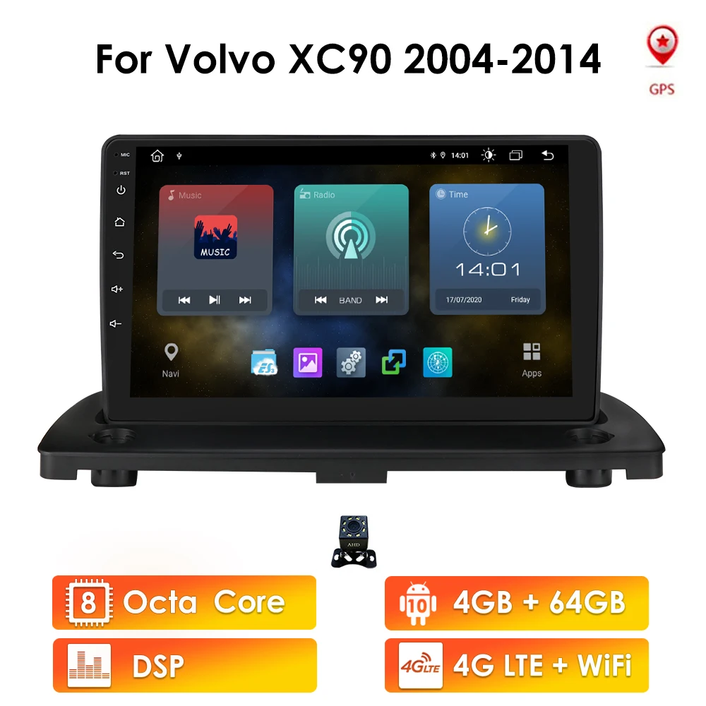Автомагнитола DSP RDS для Volvo XC90 2004 2014 мультимедийный проигрыватель с радио GPS