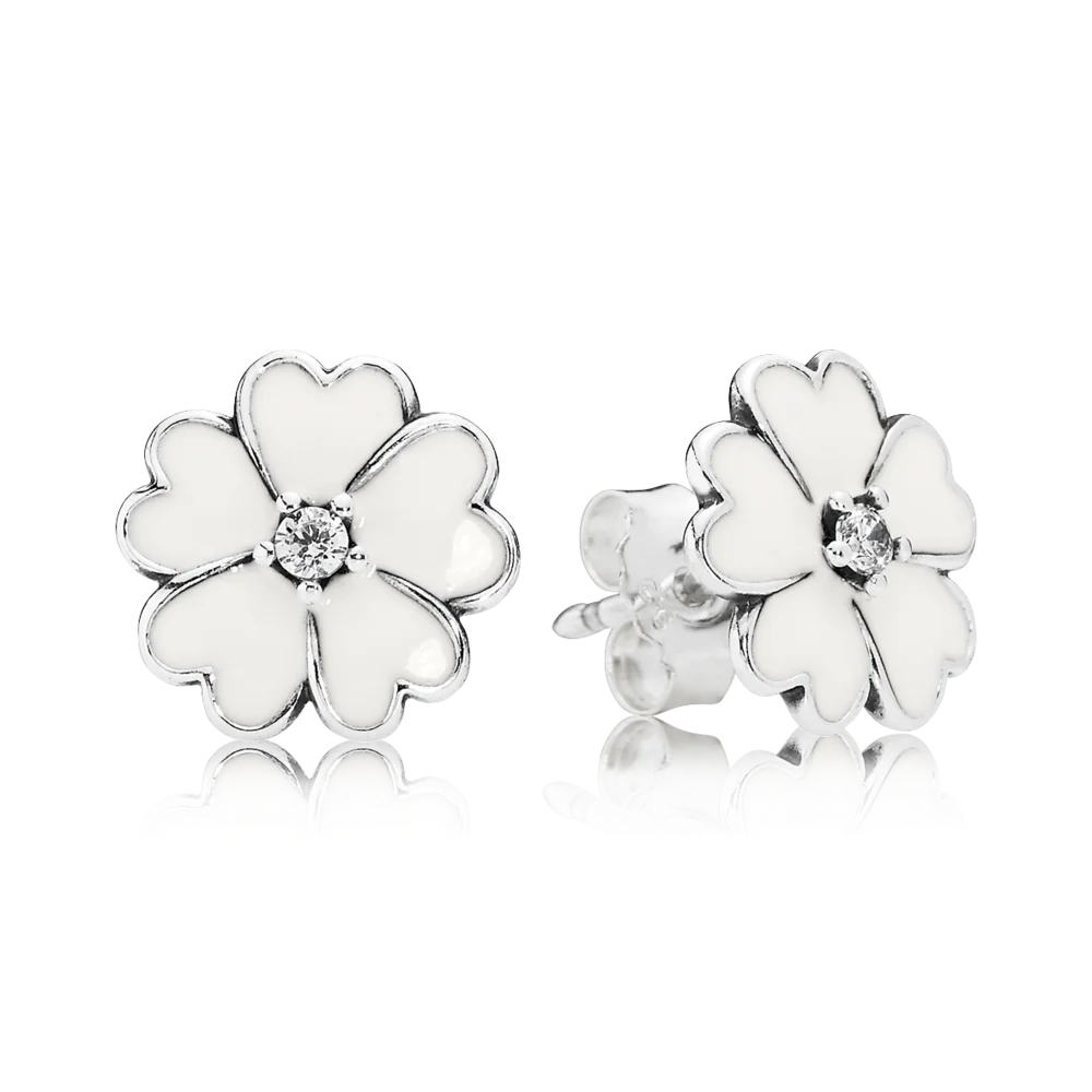 

FORVIONA 925 Sterling Silver Hoop Stud Earrings Signature Bow Flower Snowflake Clover Ear Studs Dangler Jewelry Women Gift