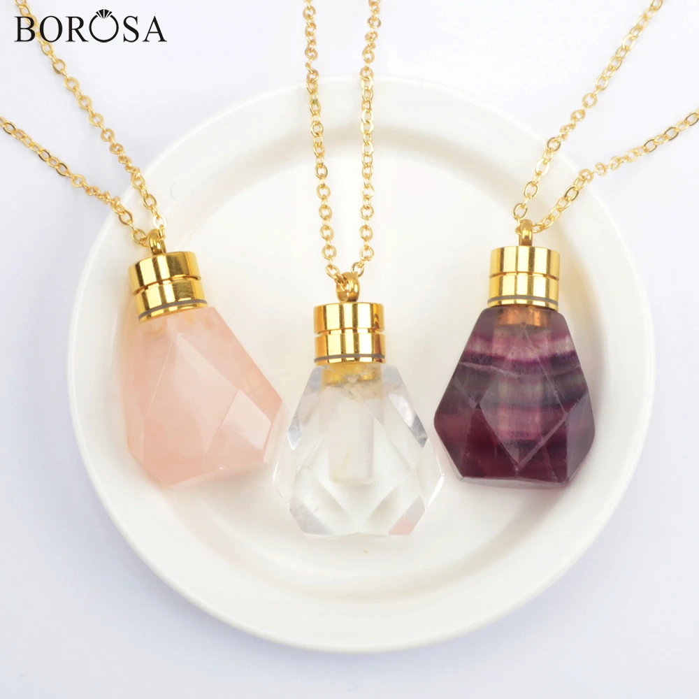 Ожерелье BOROSA женское длинное с натуральными драгоценными камнями 26 дюймов