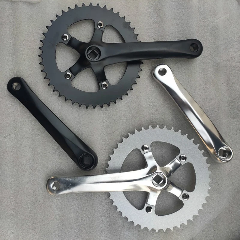 

Fixed Gear Bicycle Racing Single Speed 44T Crankset Aluminum Alloy 170mm Crank Carbon Steel Disc Fixie Bike Cycling Accessories