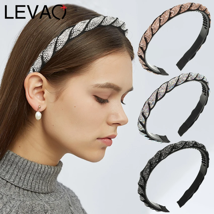 

LEVAO Women's Baroque Hair Hoop Fashion Elegant Rhinestone Headband Braided Headdress Wedding Hair Accessories