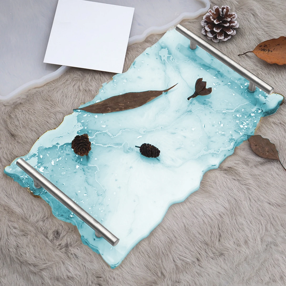 1 Набор силиконовых смол лоток формы геоде Агат платтер эпоксидной смолы литья