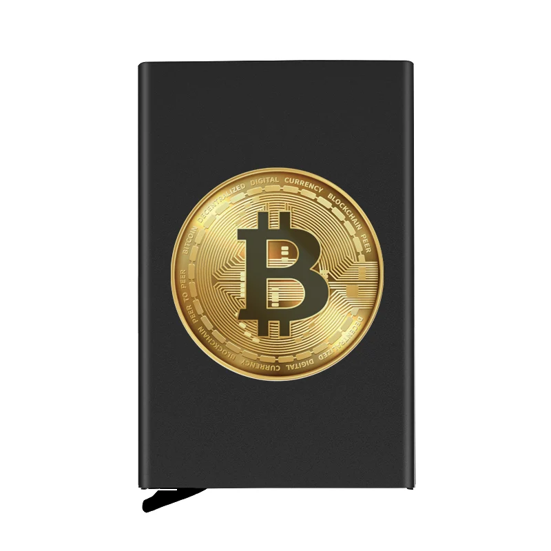 Фото High Quality New Bitcoin Symbol Automatic Pop Up Credit Card Holder Cover Rfid Aluminum Pocket Wallet Багаж и сумки High Quality New Bitcoin Symbol Automatic Pop Up Credit Card Holder Cover Rfid Aluminum Pocket Wallet Багаж и сумки