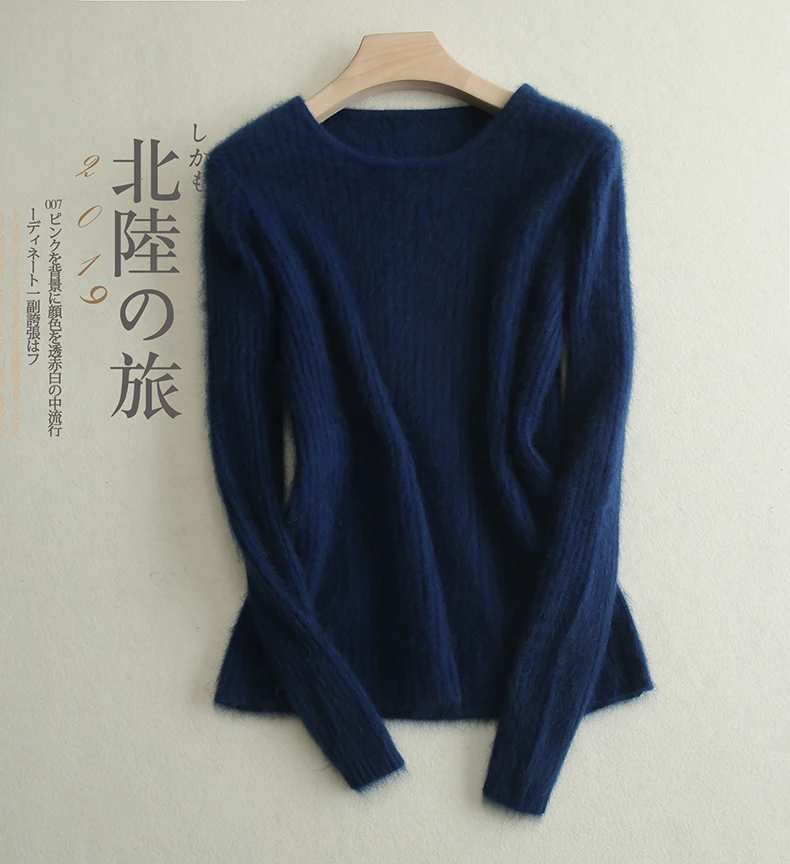 Loose Sweater Women Hot Sale Soft Jumpers Mink Cashmere Knitted New O-Neck Standard Clothes Ladies Pullovers