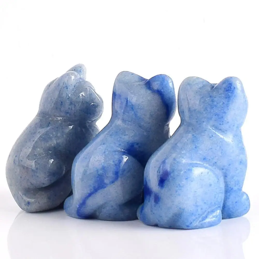 Милый котенок натуральный плавикового шпата с украшением в виде кристаллов