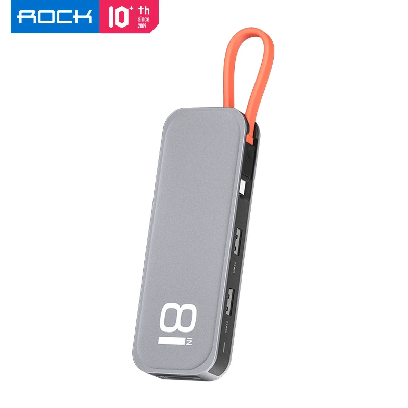USB-концентратор ROCK HDMI с адаптером питания PD для ноутбука Macbook док-станция типа C