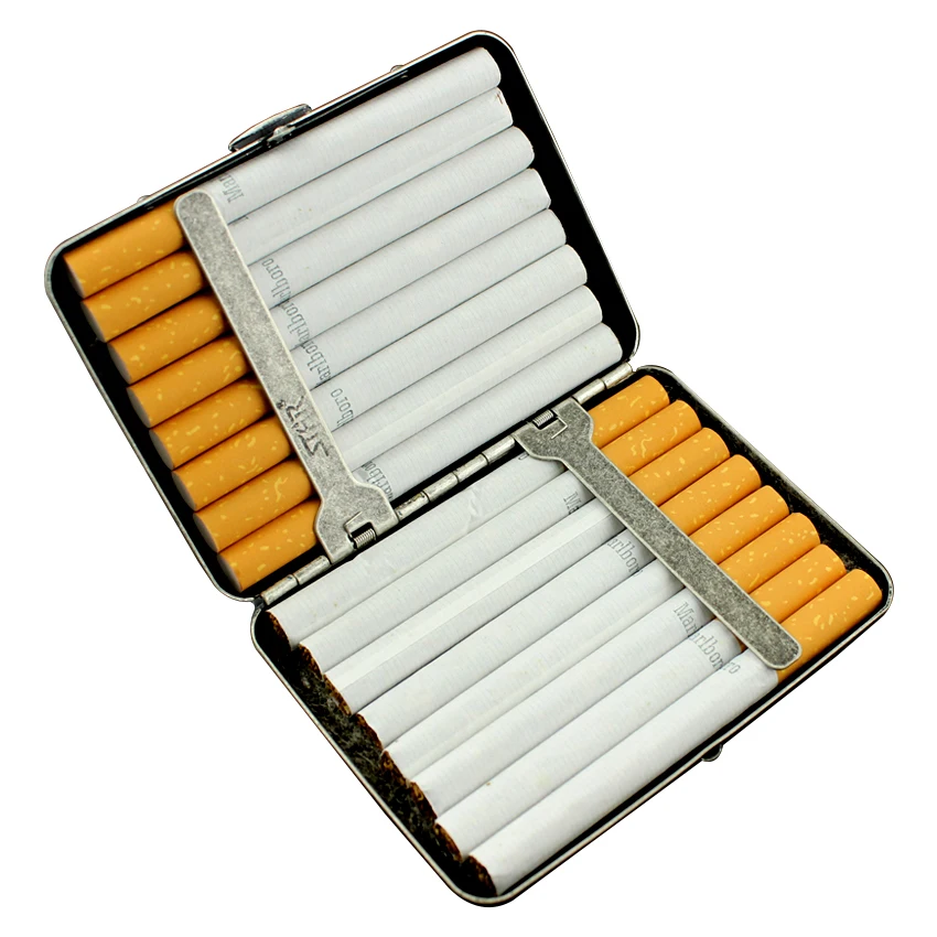 

16 Sticks USA Marine Corps Smoking Gift Metal Ancient Silver Copper Vintage Cigarette Box For Comrade In Arms Smoke Case Holder