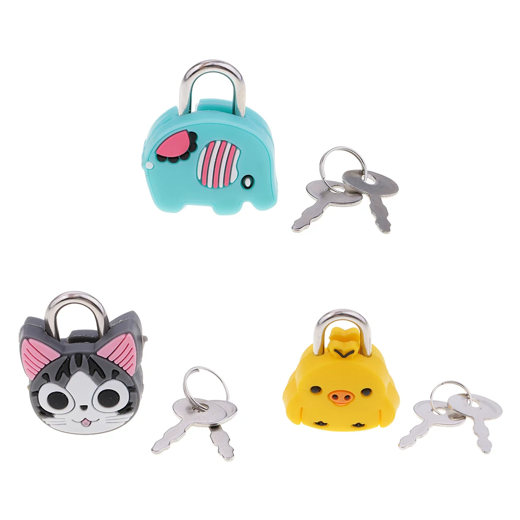

Противоугонный замок Kawaii, маленький металлический замок для чемодана с ключами, креативный Водонепроницаемый замок для ключей, мультяшный ...