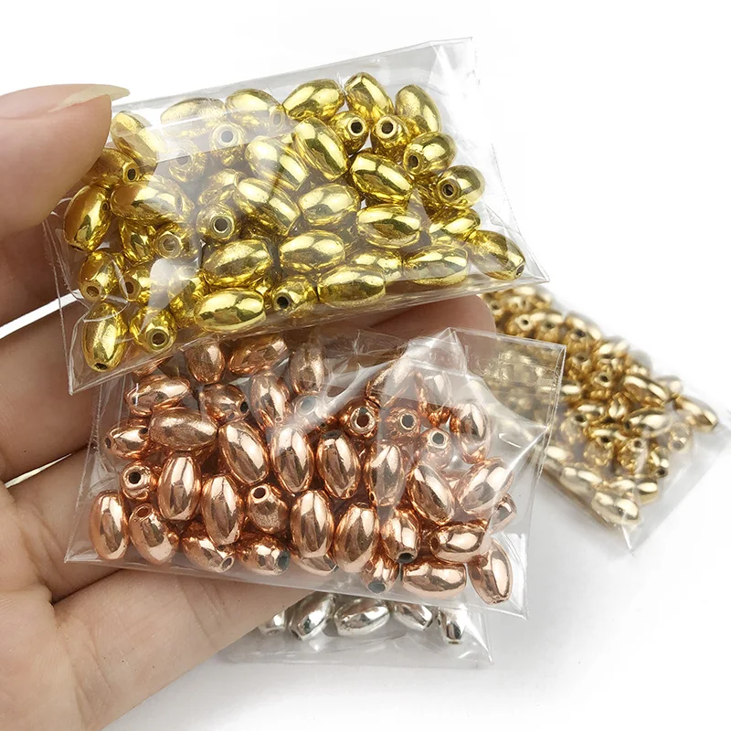 

BTFBES Rose Gold Silvers Hematite Stone Oval Ellipse Spacer Loose Beads Diy Jewelry Making Earrings Accessories Wholesale 8X5mm