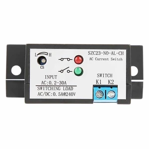 Normally Open Current Sensing Switch Adjustable AC 0.2-30A SZC23-NO-AL-CH Sensor Swtich for AC Motor Overload Protection