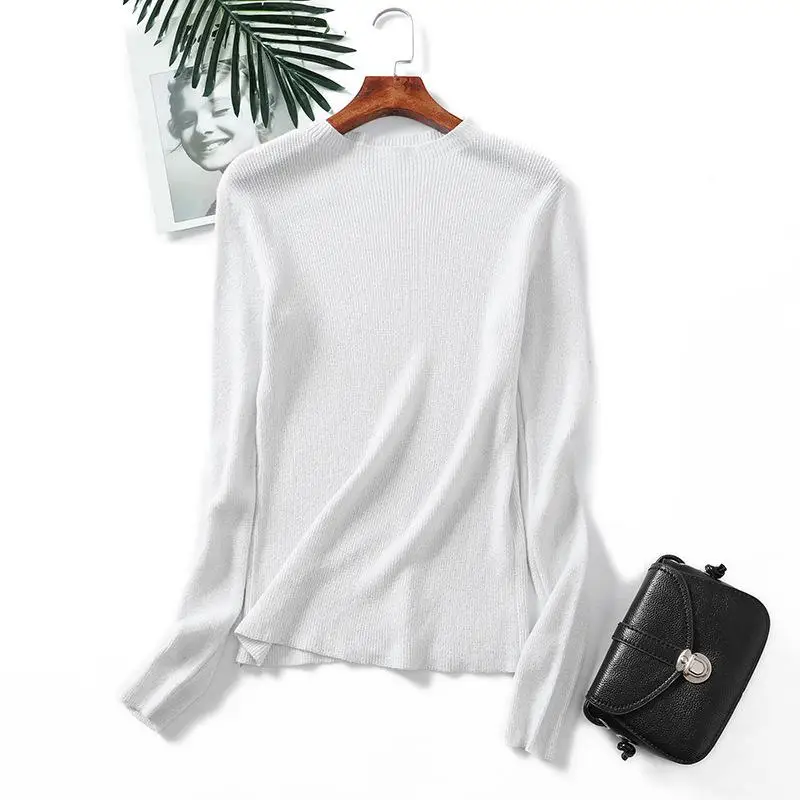 Блестящий свитер с люрексом на осень и зиму Женский пуловер длинным рукавом