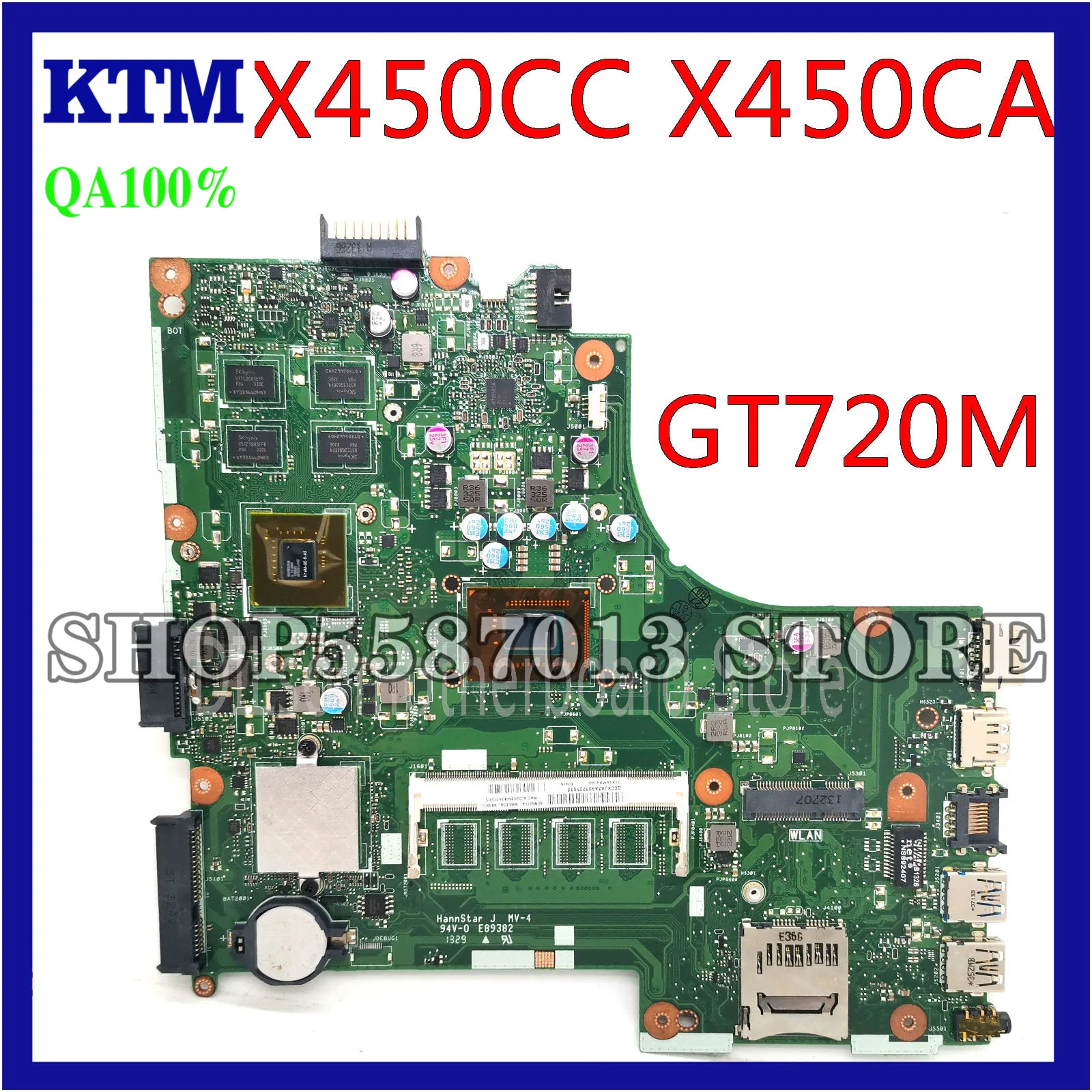

KEFU X450CC Motherboard For ASUS X450VC X450CA Laptop Motherboard original Test Mainboard I7-3517U CPU GT720M GPU