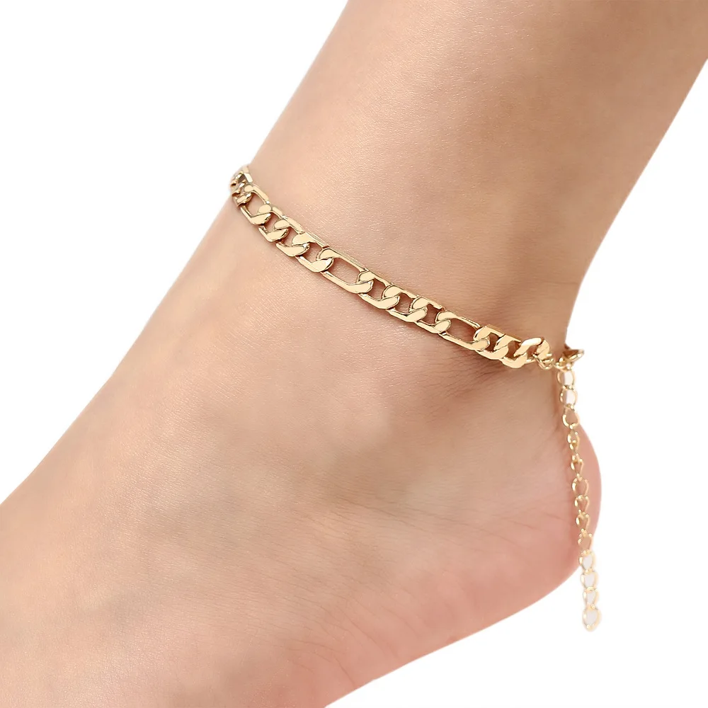 

Simple Metal Chain Anklets For Women Gold Silver Color Summer Style Foot Bracelet Leg Jewlery Beach Accessories