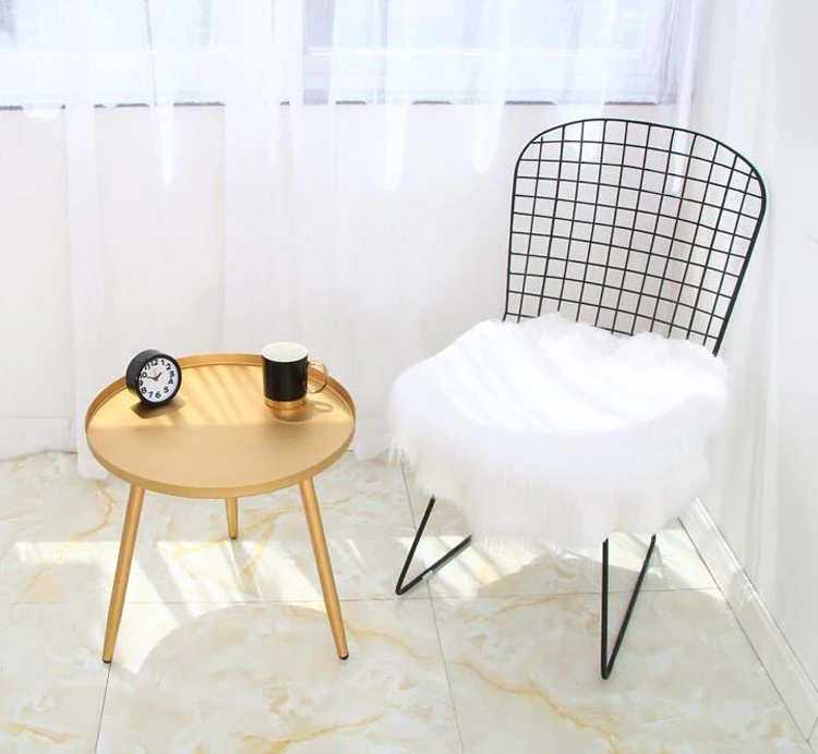 Folding Round Coffee Table Iron Sofa Small Side Hotel Bedside Black Gold End Tea | Мебель