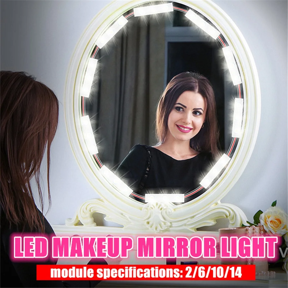 

Hollywood Vanity USB Mirror Light Touch Dimmable Led Makeup Lamp 5V Dressing Cosmetic Lights Bedroom Wall Lamp 2 6 10 14 Bulbs